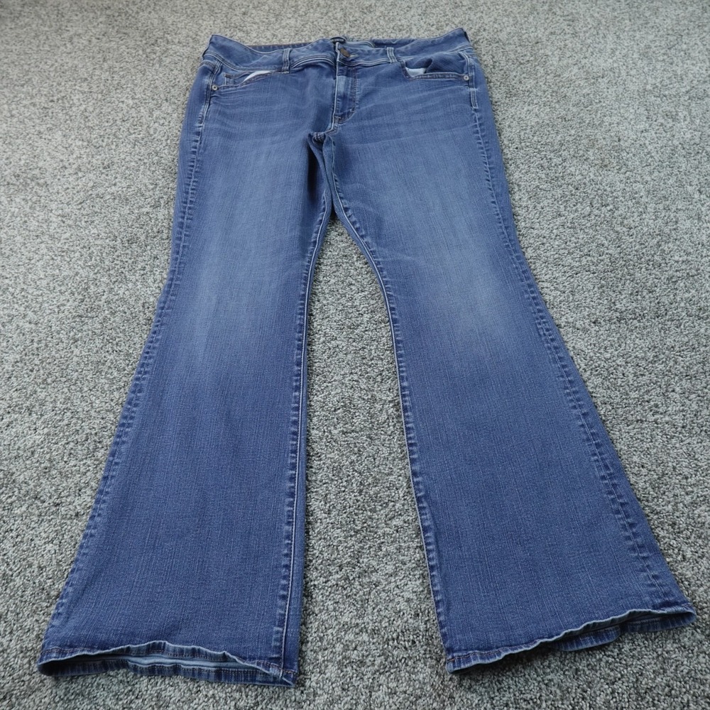 American Eagle Jeans Womens 20 Dark Blue Denim Pants Kick Boot High Rise Stretch